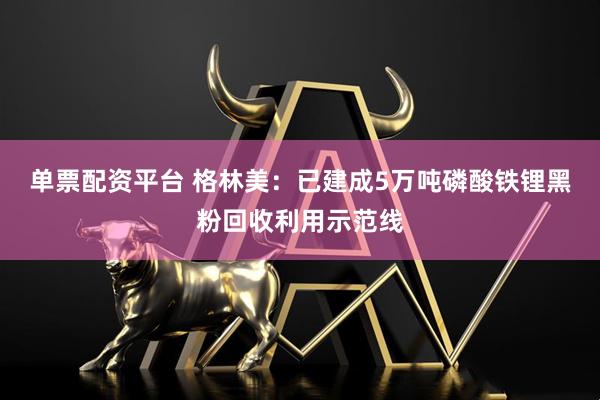 單票配資平臺 格林美：已建成5萬噸磷酸鐵鋰黑粉回收利用示范線