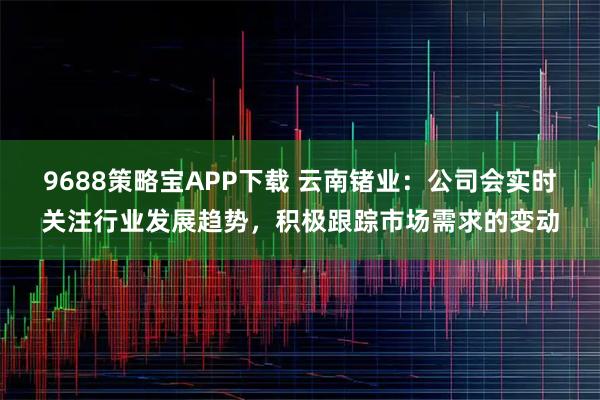 9688策略寶APP下載 云南鍺業(yè)：公司會實(shí)時關(guān)注行業(yè)發(fā)展趨勢，積極跟蹤市場需求的變動